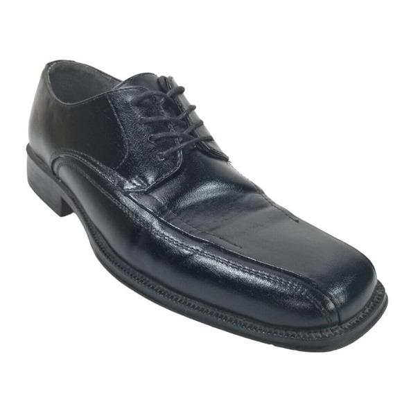 JF J. Ferrar Oxford Lace Up Dress Shoes men’s Size 9 M Black Lace Up Leather - Picture 2 of 15